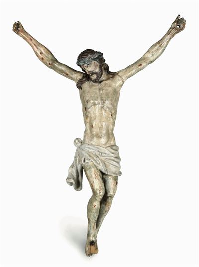 Corpus Christi in Legno Policromo, Scultore Barocco Italiano del XVII Secolo