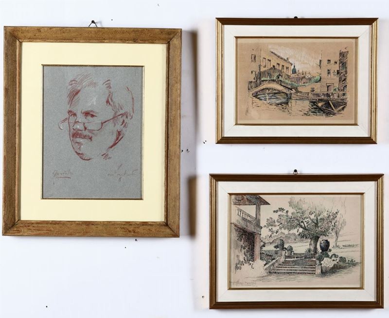 Lotto di tre dipinti  - Auction Paintings - Cambi Casa d'Aste