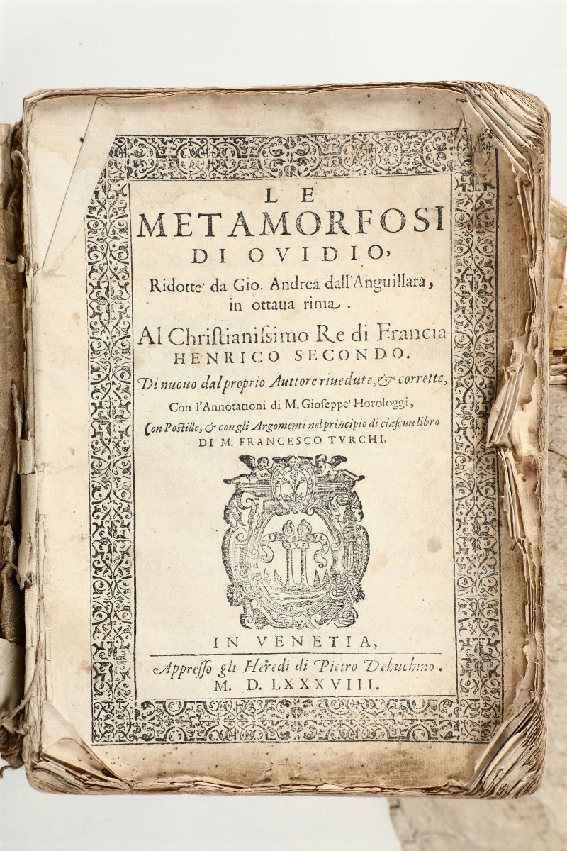 Ovidio Publio Nasone Le metamorfosi, Venezia, Dehuchino 1588 - Asta Vedute,  Carte e Libri Rari - Cambi Casa d'Aste