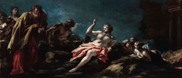 Pellegrini Gian Antonio - Gian Antonio Pellegrini ( Venezia 1675 - 1741) Apollo e Pan