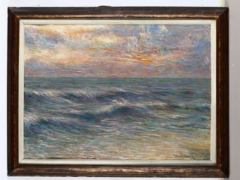 Vindizio Notari Pesenti (1879 - 1961) Marina (tramonto)  - Auction Paintings - Cambi Casa d'Aste