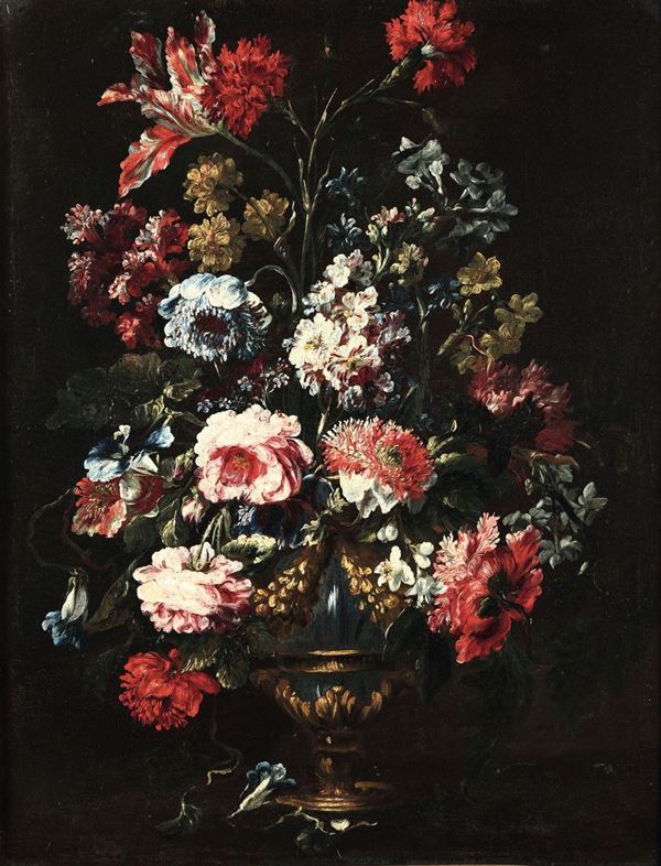 Andrea Scacciati (Firenze 1642 - 1710), attribuiti a Nature morte con vaso di fiori