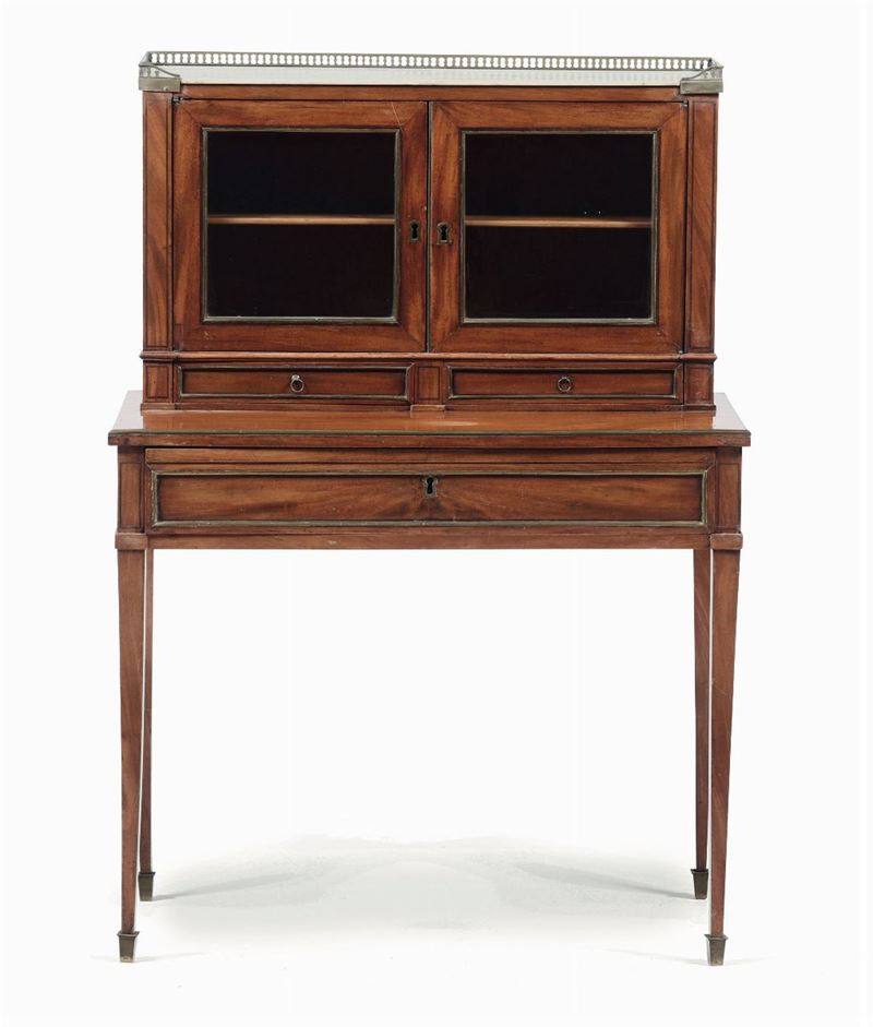 Scrittoietto con alzata a vetri, XIX secolo  - Auction Fine Art - Cambi Casa d'Aste