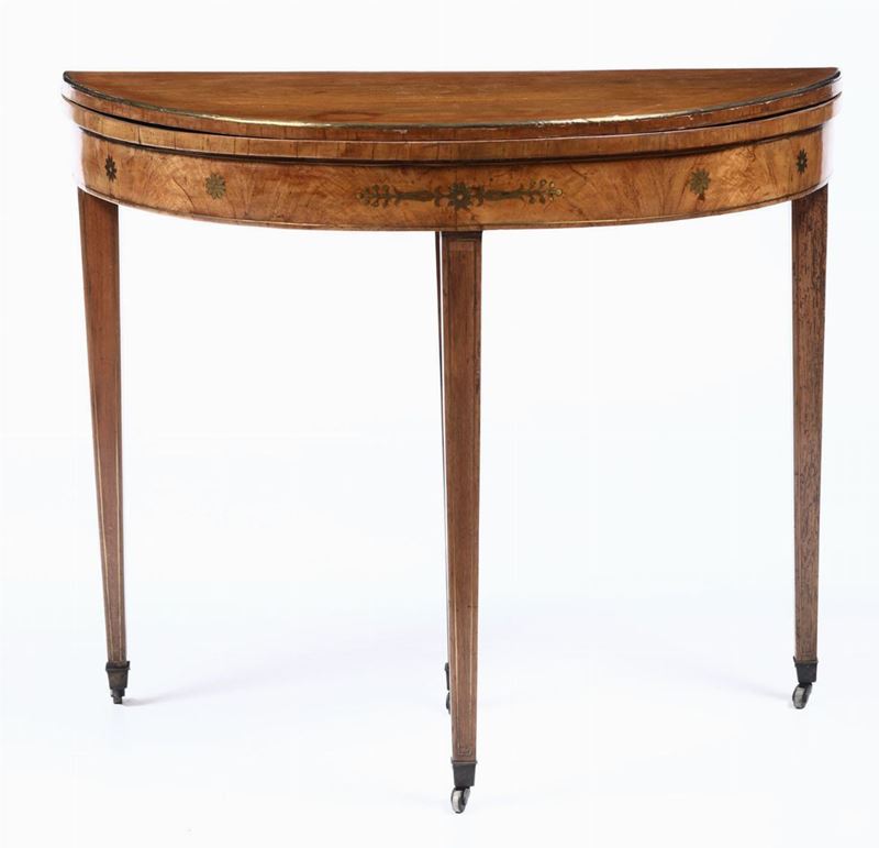 Tavolo demilune con piano a libro, XIX-XX secolo  - Auction Furniture - Cambi Casa d'Aste