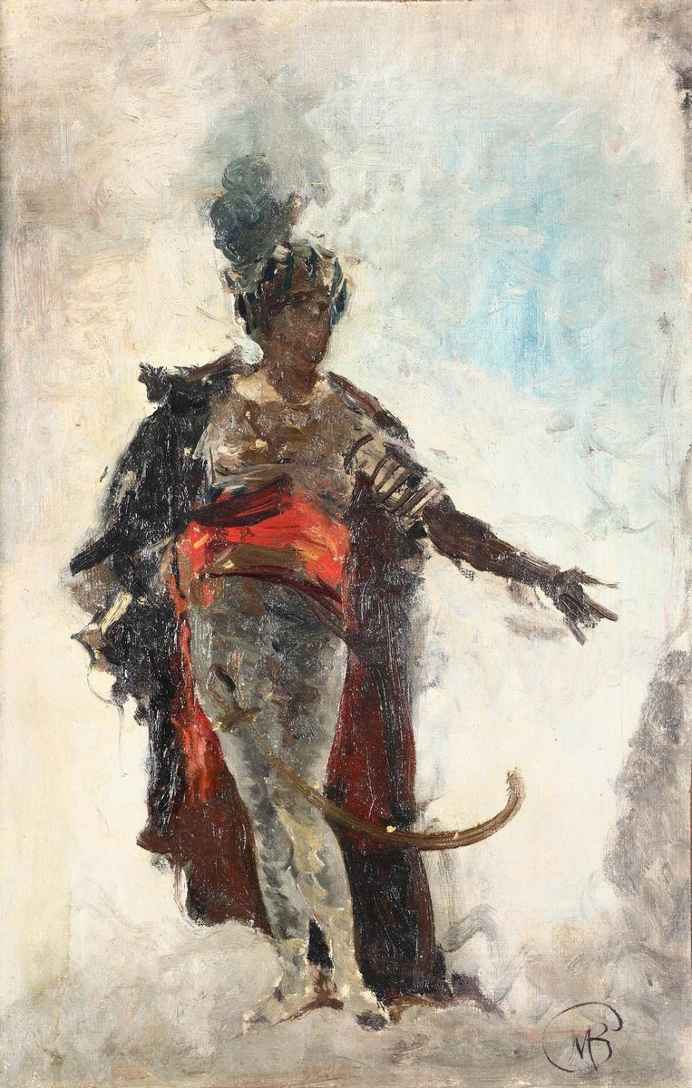 Mosè Bianchi (1840-1904) Figura di arabo  - Auction Paintings of the XIX and XX centuries - Cambi Casa d'Aste