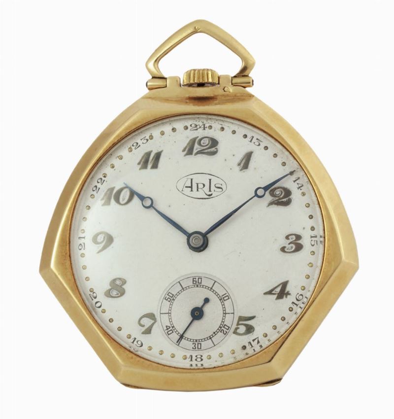 Aris. Fine, 18K yellow gold, pocket watch. Made circa 1920  - Auction wrist and pocket watches - Cambi Casa d'Aste