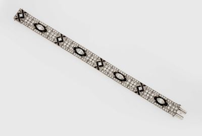 Bracciale Art Deco con Diamanti ed Onice