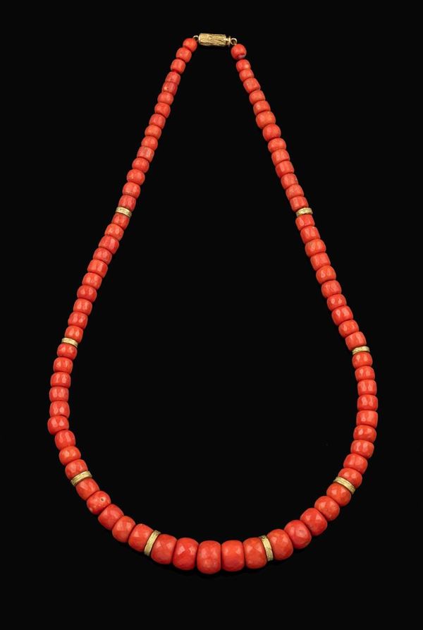 Coral and gold necklace