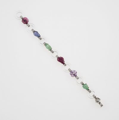 Bracciale “dearest” Diamanti, Smeraldi, Ametista, Rubino, Zaffiro, Tormalina e Cristallo di Rocca