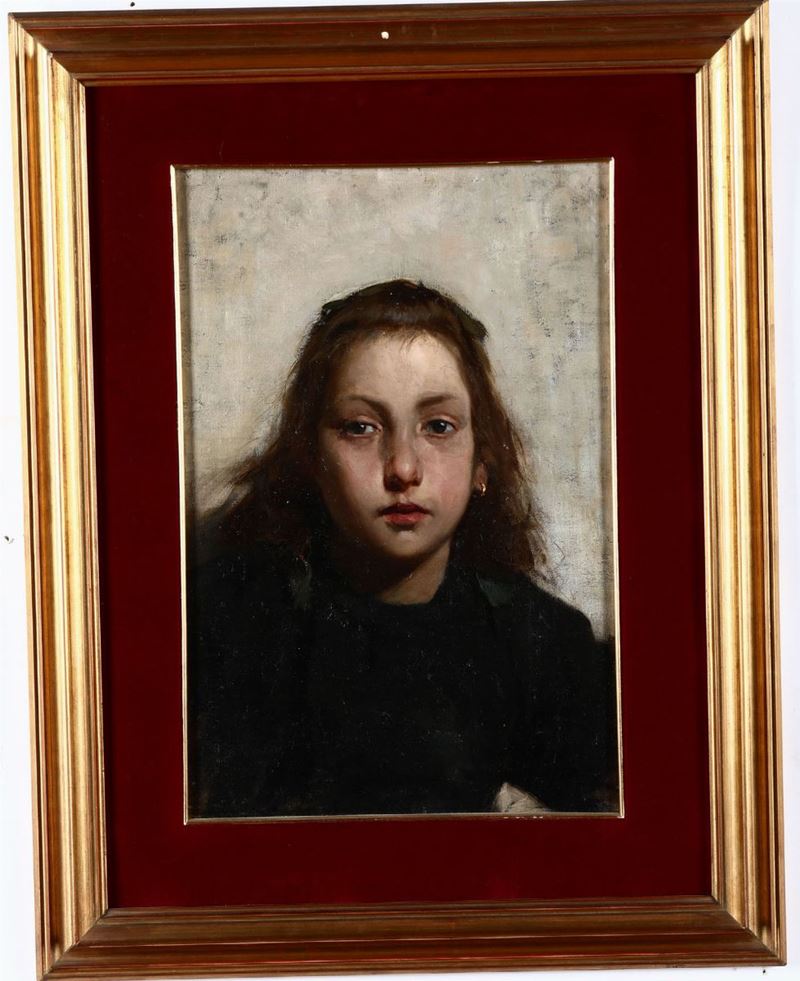 Pittore del XIX-XX secolo Ritratto di ragazza  - Auction Paintings - Cambi Casa d'Aste