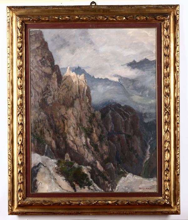 Luigi Zago (1894 - 1952) Veduta montagne Pasubio