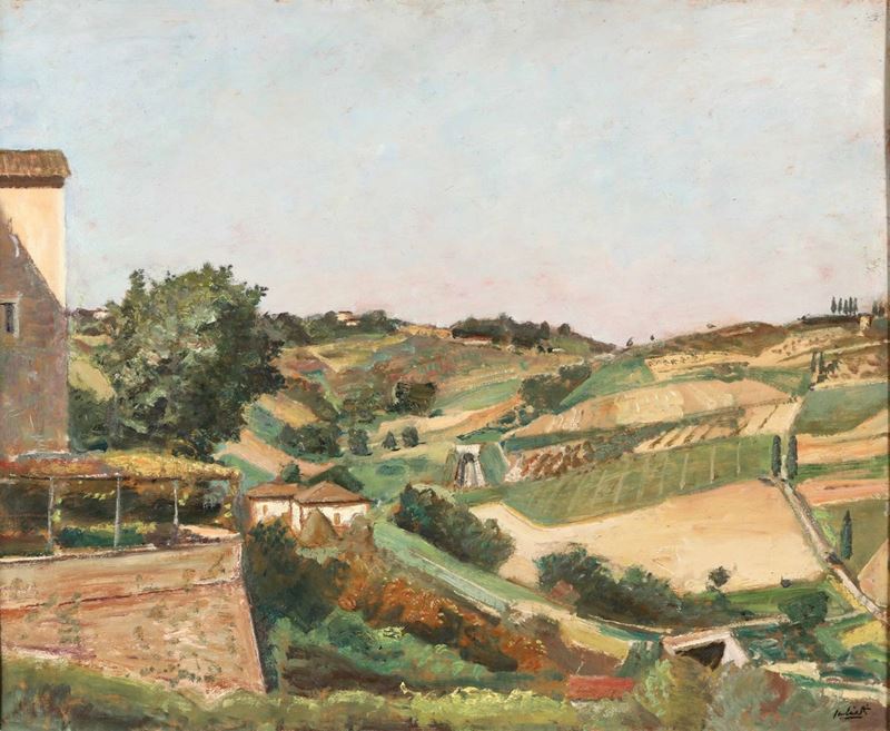Alberto Salietti (1892 - 1961) Campagna toscana  - Auction 19th and 20th Century Paintings - Cambi Casa d'Aste