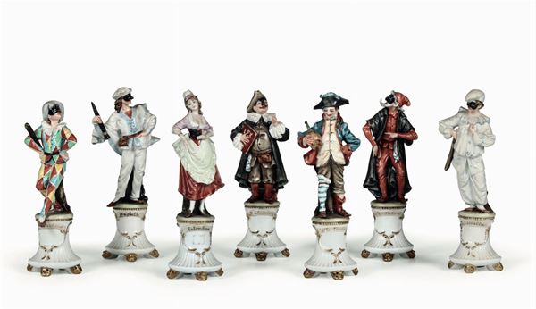 Sette figurine Usmate (Monza), Manifattura King’s, seconda metà XX secolo Modelli di Bruno Merli