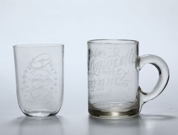 Bicchiere e vasetto in vetro