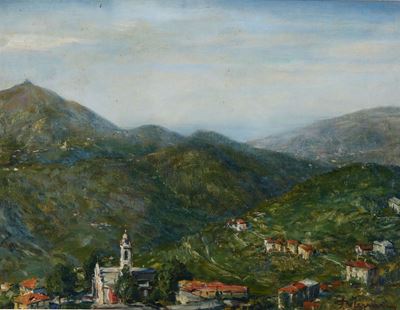 Berto Ferrari (1887 - 1965)paesaggio Ligure