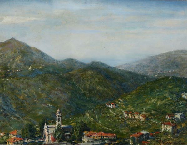 Berto Ferrari (1887 - 1965) Paesaggio ligure