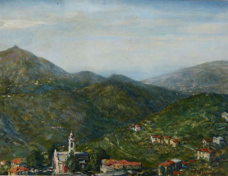 Berto Ferrari (1887 - 1965) Paesaggio ligure  - Asta Antiquariato - Cambi Casa d'Aste