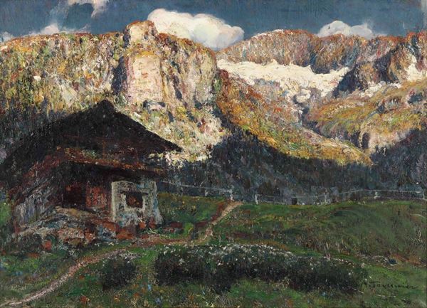 Andrea Tavernier (1858 - 1932) Malga alpina
