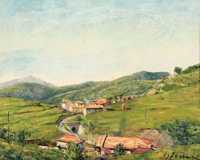 Berto Ferrari (1887 - 1965)paesaggio Ligure