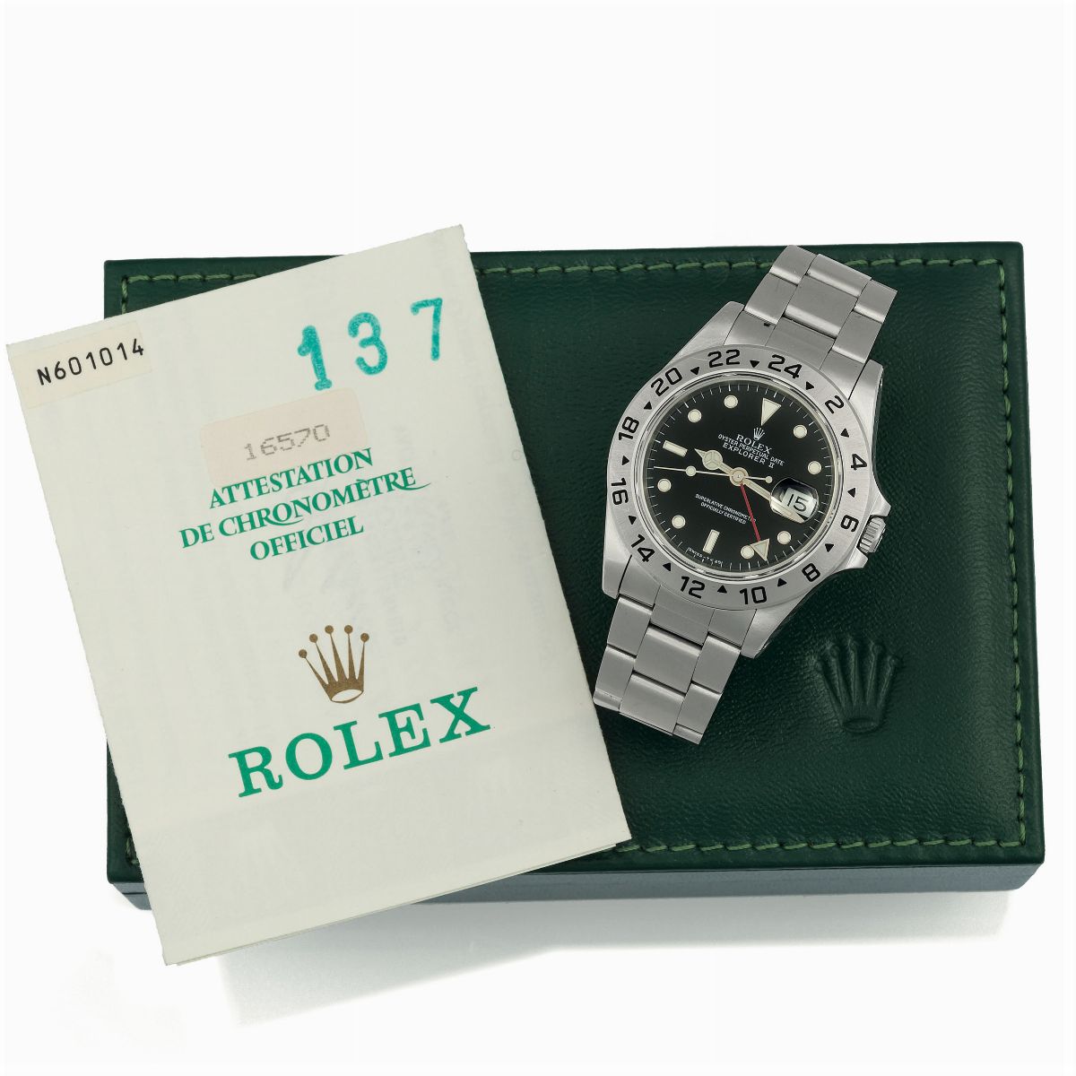 Rolex, Oyster Perpetual Date, Explorer II, Superlative Chronometer, Officially Certified, Cassa N...