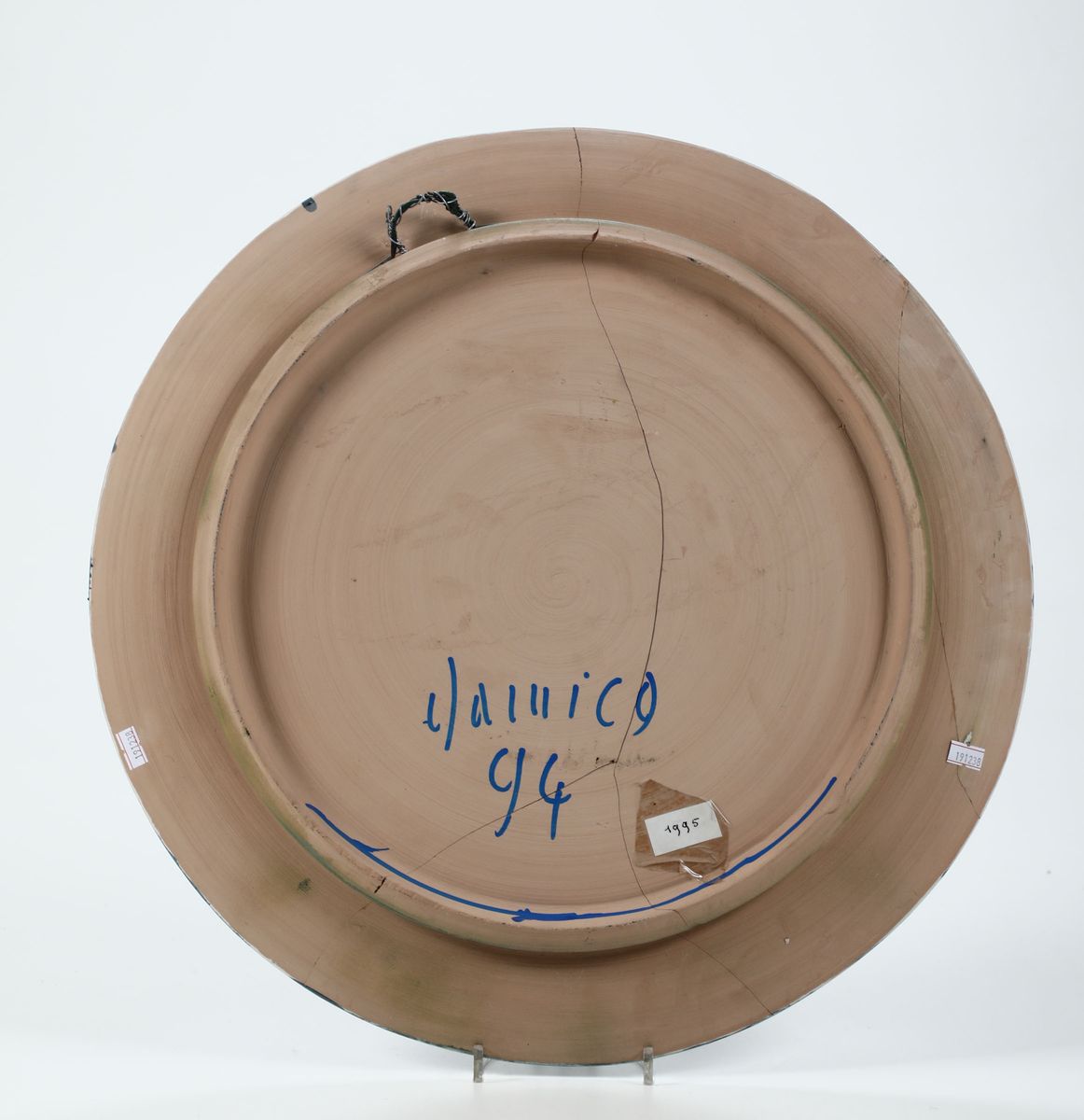Quattro Piatti in Terracotta Dipinta, Firmati e Datati Damico 94 e Damico 97
