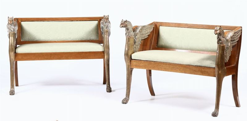 Two loveseats, Central Europe/Russia, 1800s  - Auction Rare and courious object from a roman collection | Time Auction - Cambi Casa d'Aste