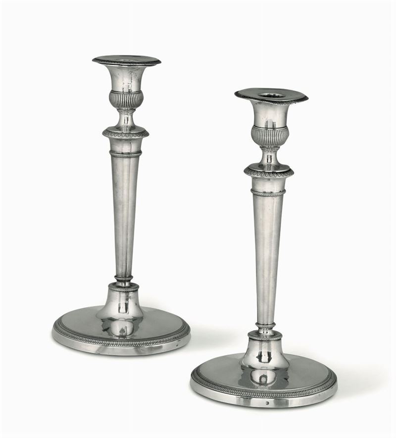 Two silver candle holders, Turin, 1700s  - Auction Collectors' Silvers - I - Cambi Casa d'Aste