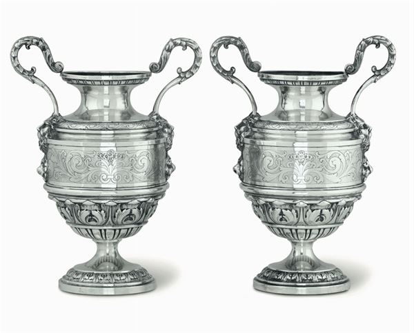 Two silver urns, Italy, 1900s