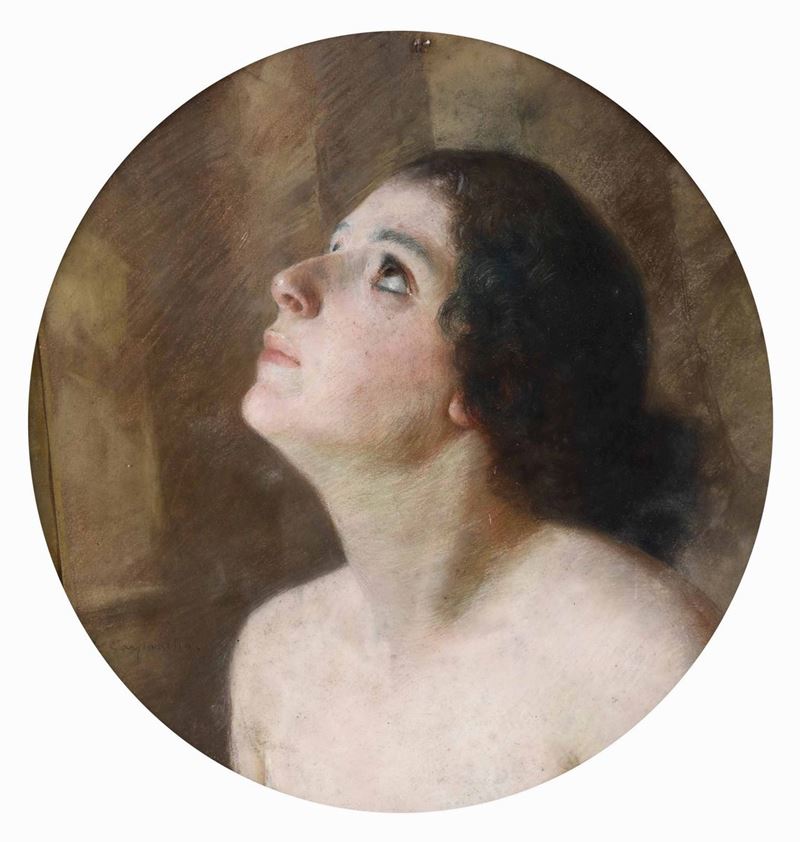 Giovanni Battista Carpanetto (1863-1928), attr. Ritratto femminile  - Asta Antiquariato - Cambi Casa d'Aste