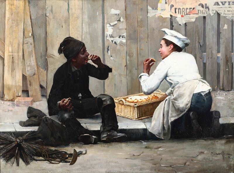 Chocarne Moreau (1855-1931) Entrè amis, 1892  - Asta Dipinti del XIX e XX secolo - Cambi Casa d'Aste
