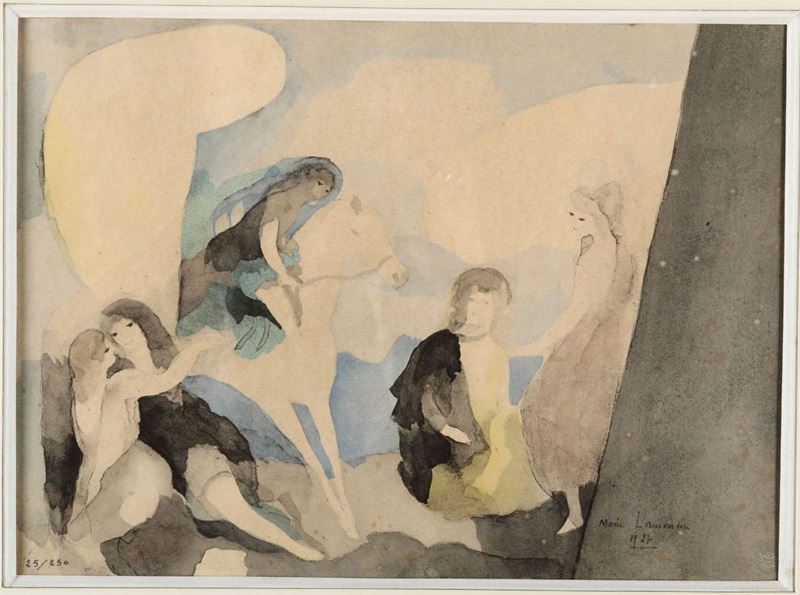 Marie Laurencin (1883-1956) Voyage ètrange (1929)  - Asta Pittura - Cambi Casa d'Aste