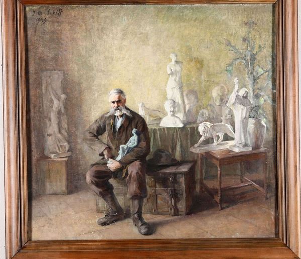 Jean-Mathias Schiff (1884 - 1919) Artista in mezzo alle sue sculture