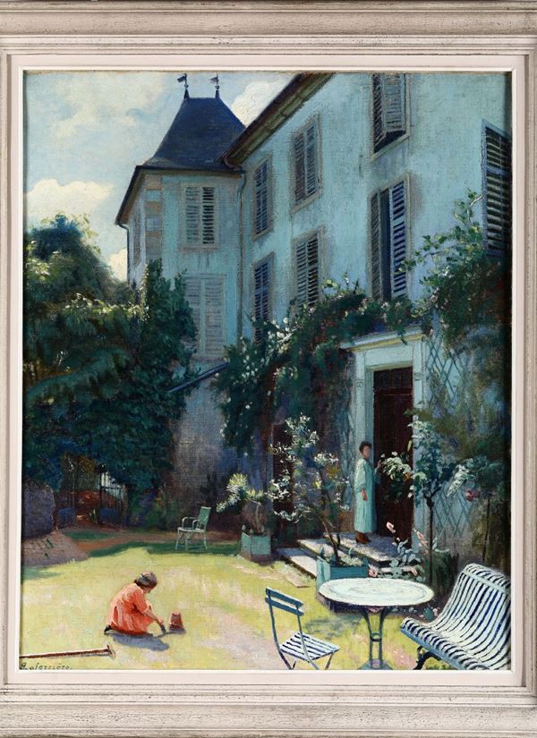 Joseph-Philippe Laferriére (1867-1954) Casa con giardino