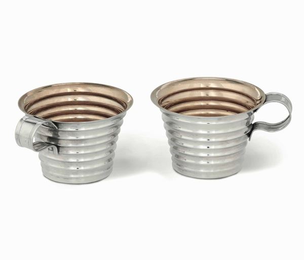 Two silver cups, Maison Bulgari, late 1900s