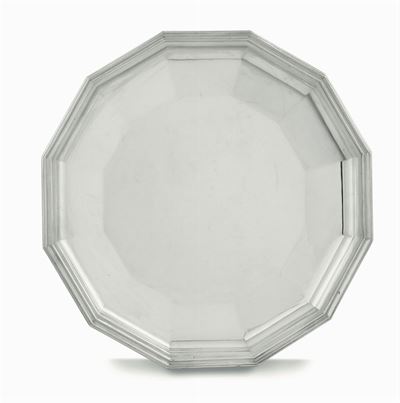 Vassoio in Argento 950, Maison Bulgari, Roma Seconda Metà del XX Secolo, Argentiere Vitali