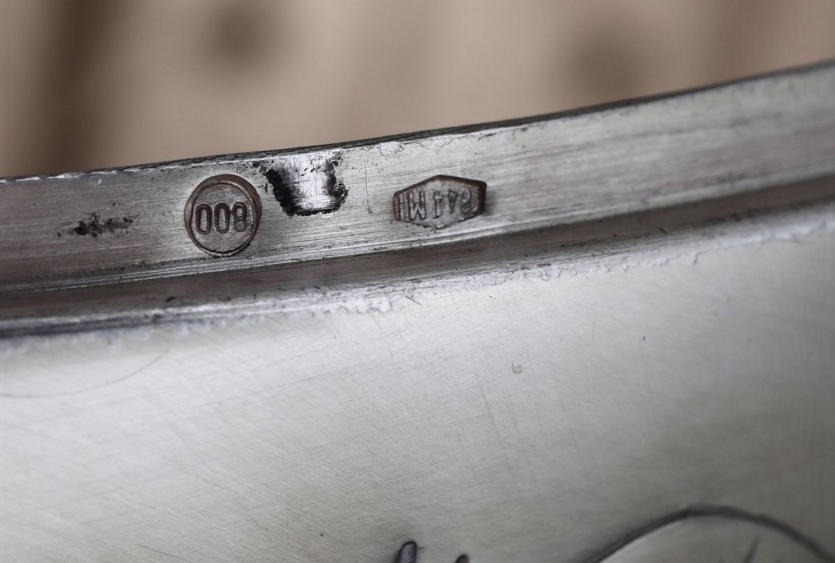Bomboniera in Argento con Interno Dorato, Argentiere Silva Giuseppe, Milano XX Secolo