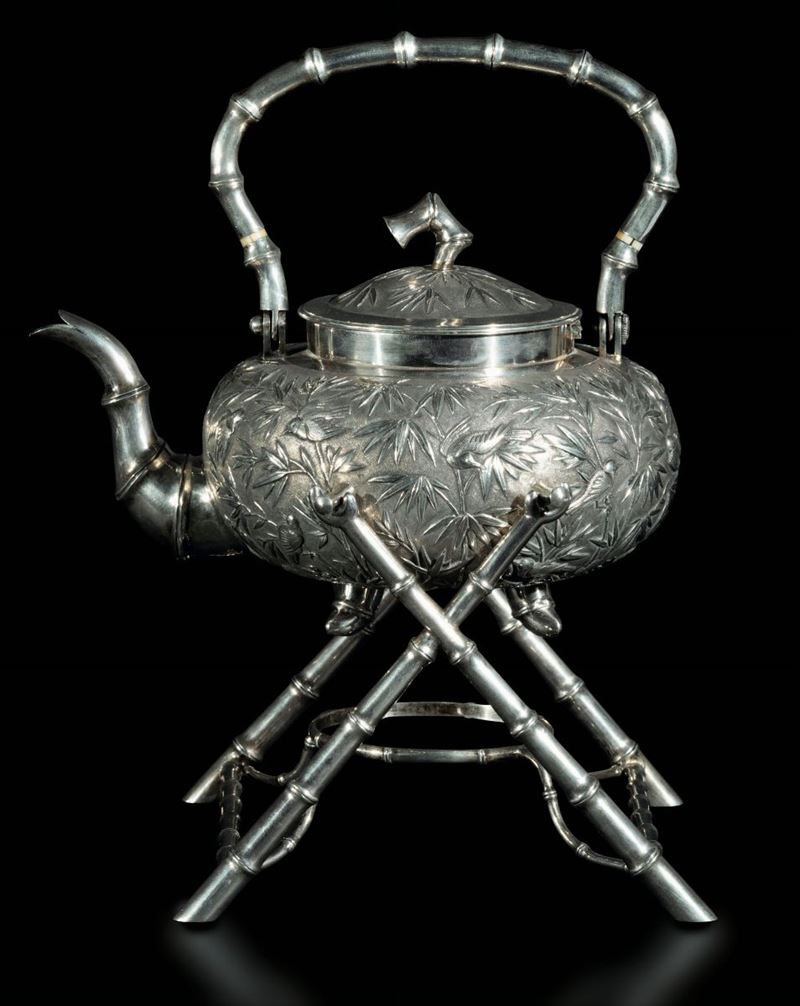 A silver samovar, China, 20th century  - Auction Fine Chinese Works of Art - Cambi Casa d'Aste
