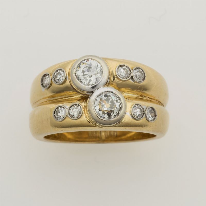 Diamond and gold ring  - Auction Jewels - Cambi Casa d'Aste