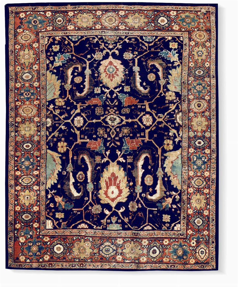 Tappeto Mahal, Persia centrale seconda metà XIX secolo  - Asta Scultura, Arredi e Oggetti d'Arte - Cambi Casa d'Aste