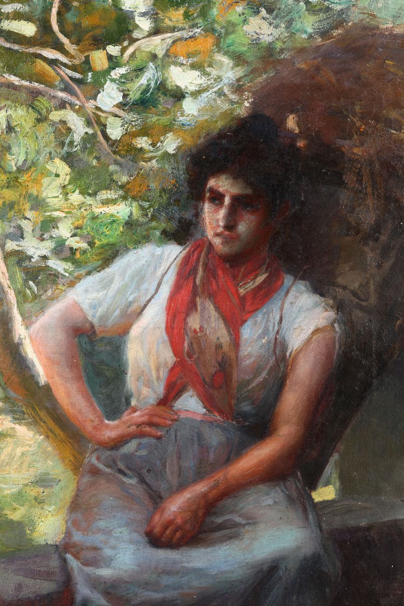 Giuseppe Pennasilico (1861 - 1940)ritratto di Fanciulla Seduta
