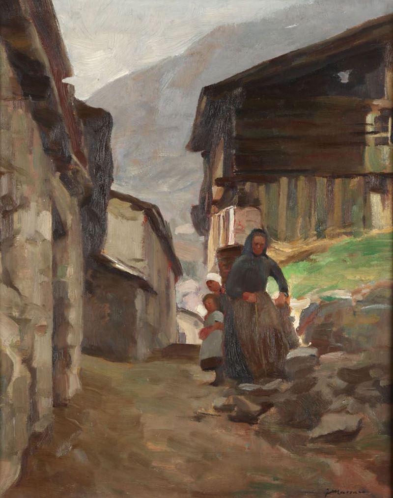 Filippo Massaro (1900-?) Donne di campagna  - Auction Paintings of the 19th-20th century - Timed Auction - Cambi Casa d'Aste