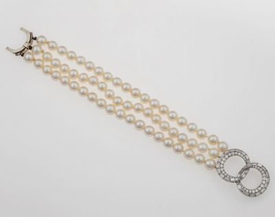 Bracciale a Tre Fili di Perle Coltivate