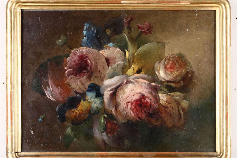 Luigi Scrosati (1814 - 1869) Fiori  - Asta Pittura - Cambi Casa d'Aste