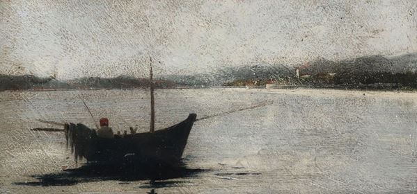 Pittore del XIX secolo Barca del pescatore