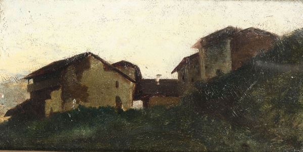 Pittore del XIX secolo Villaggio di montagna