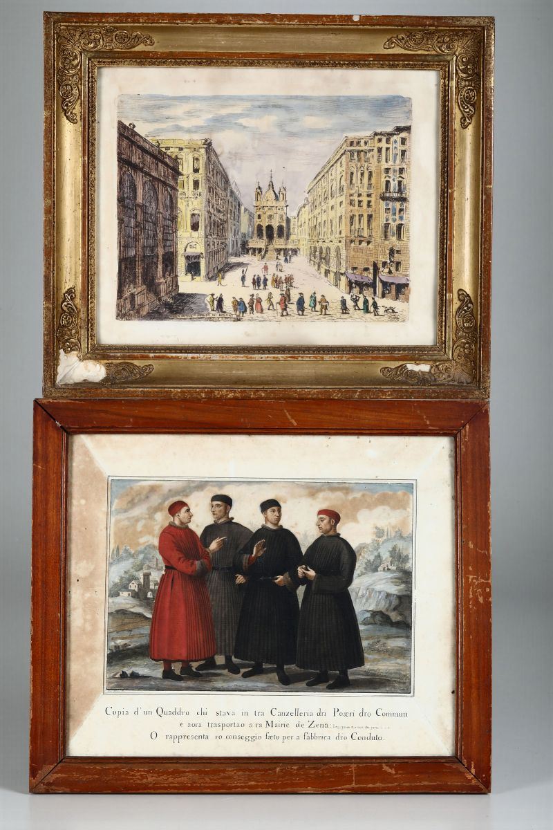Due stampe diverse in cornice  - Auction Paintings - Cambi Casa d'Aste