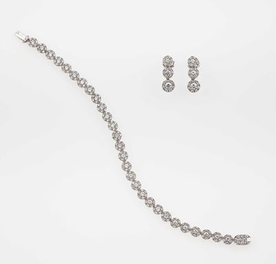 Bracciale ed Orecchini con Diamanti Taglio Brillante per Ct 5,16 Totali