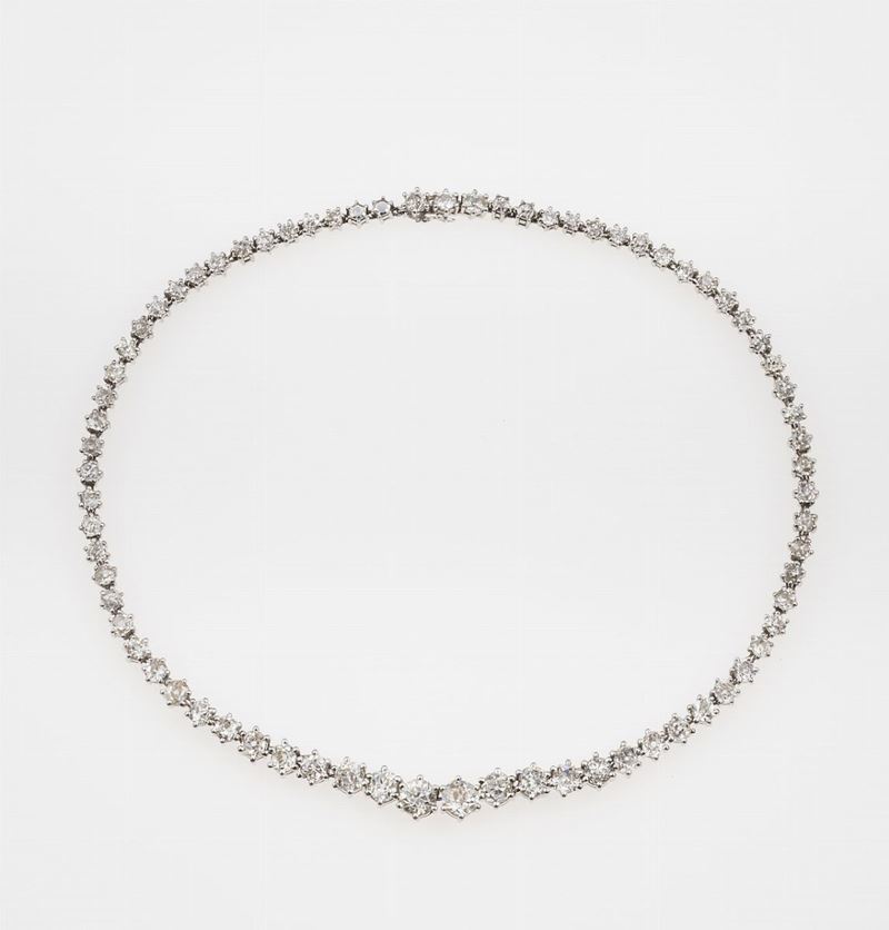 Diamond and platinum necklace  - Auction Fine Jewels  - Cambi Casa d'Aste