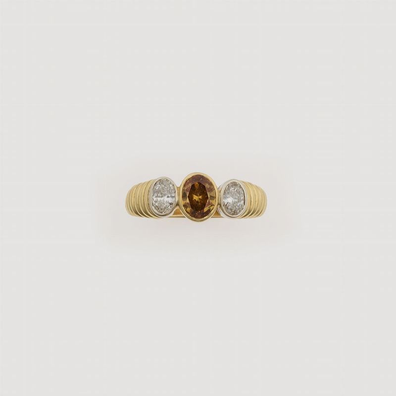 Fancy brown diamond ring  - Auction Timed Auction Jewels - Cambi Casa d'Aste