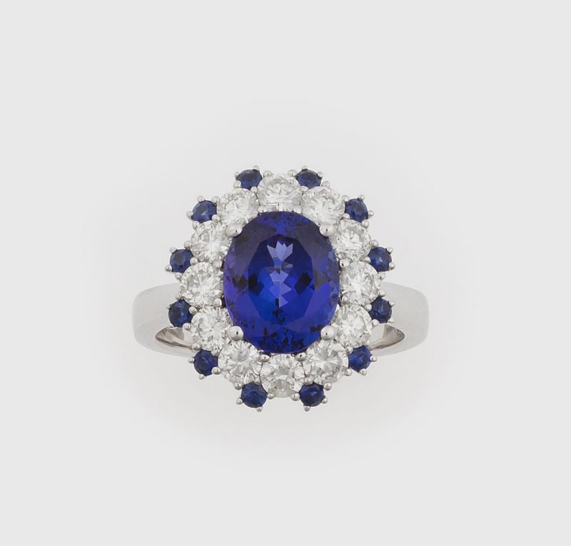 Tanzanite and diamond ring  - Auction Fine Jewels - II - Cambi Casa d'Aste